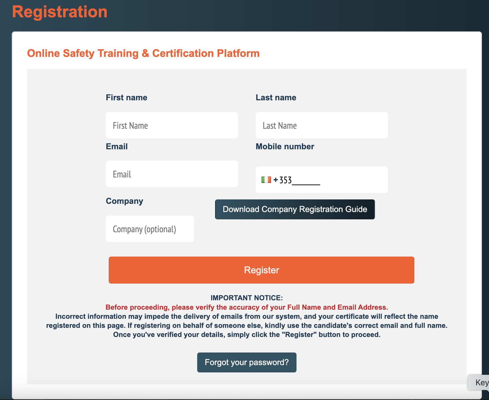 Registration Form